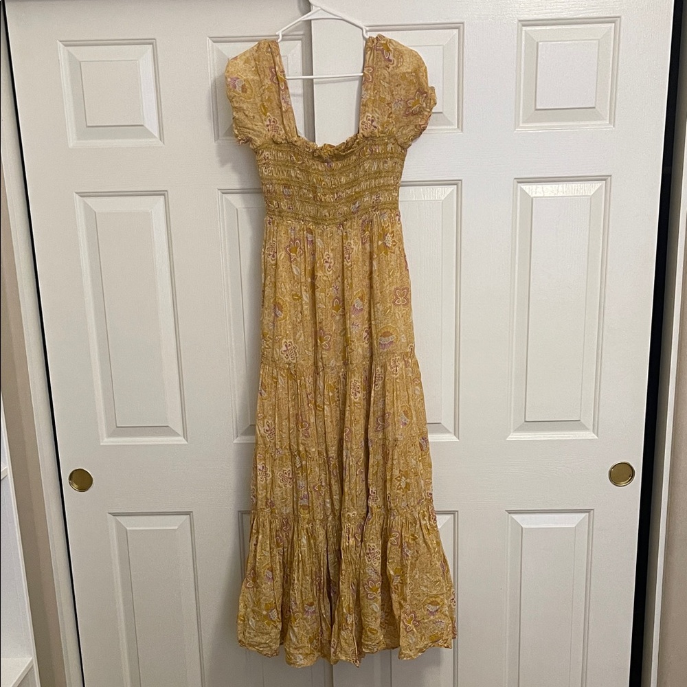 Free People Mustard Floral Maxi Dress